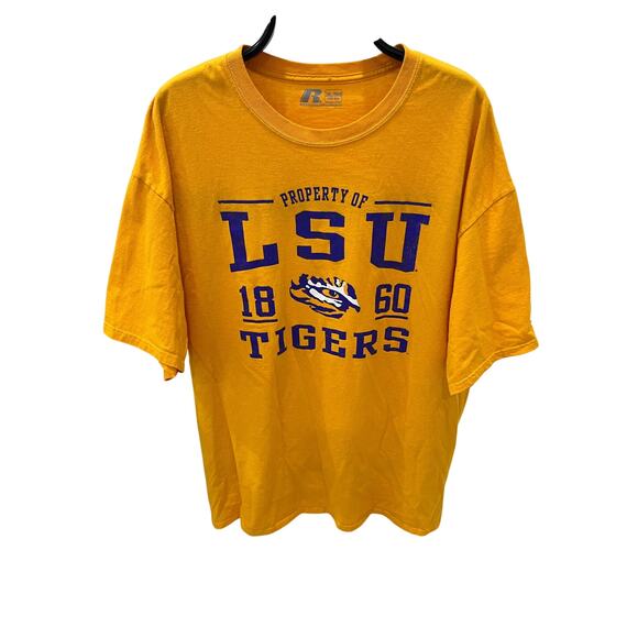 Russel Men's 2XL LSU Louisiana State University Tigers Yellow Blue T-shirt - Picture 1 of 5